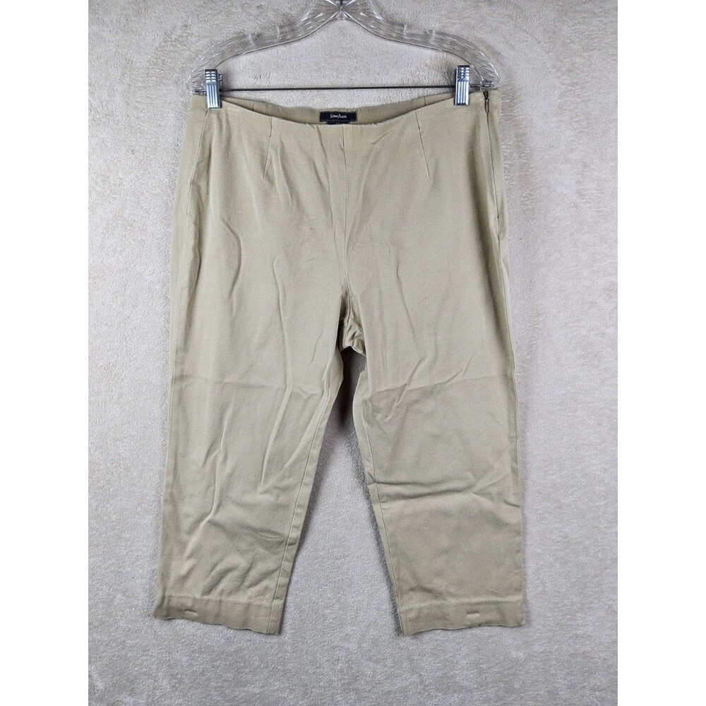 Neiman Marcus Women's Side Zip Cropped Tan Pants Size 12